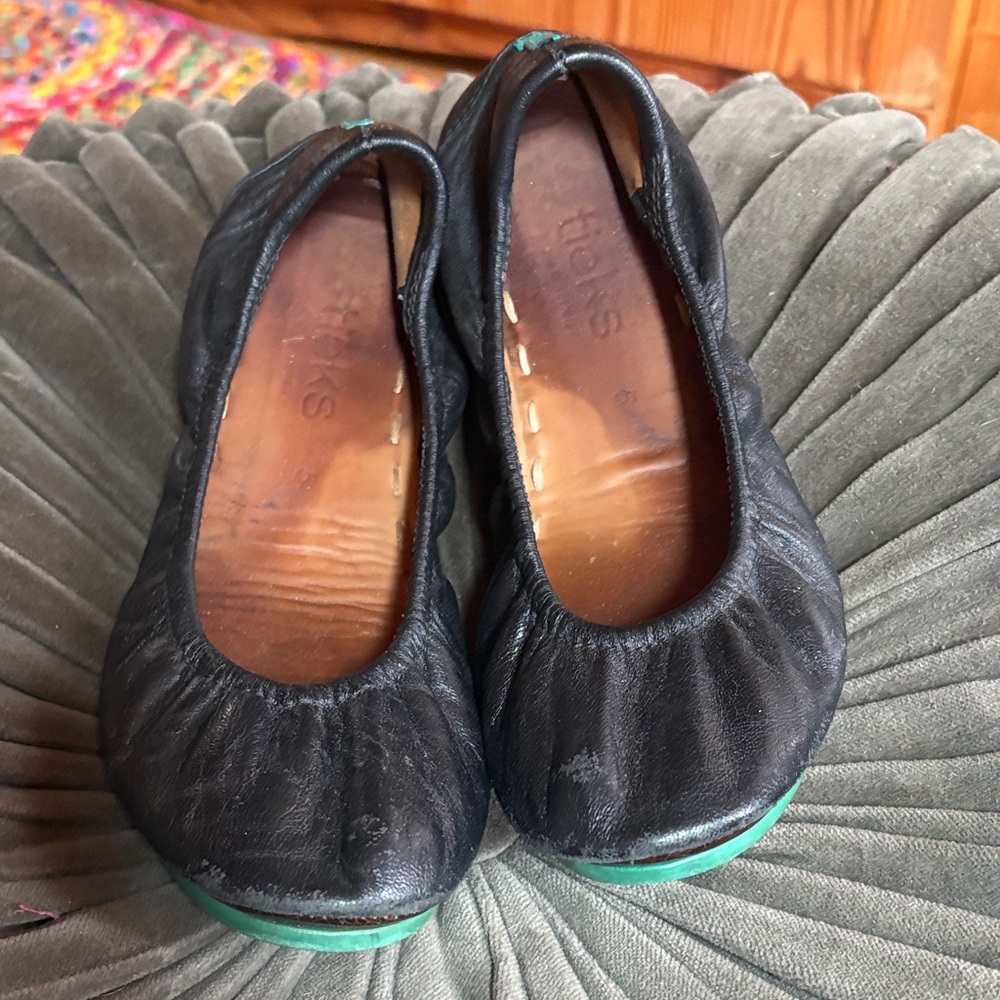 Tieks Black and Teal Flats